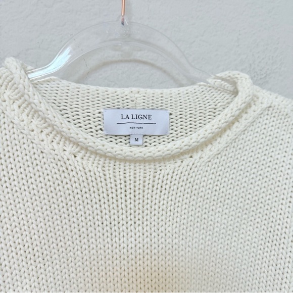 La Ligne Solid Marina Sweater Ivory Size Medium - Picture 3 of 5